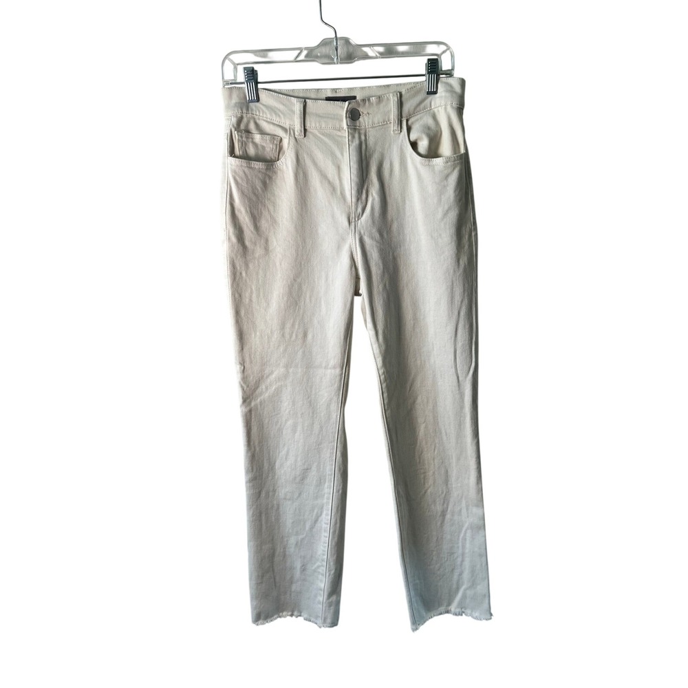 DL1961 Patti Straight High Rise Vintage Ankle Jeans Cream Off White Size 27